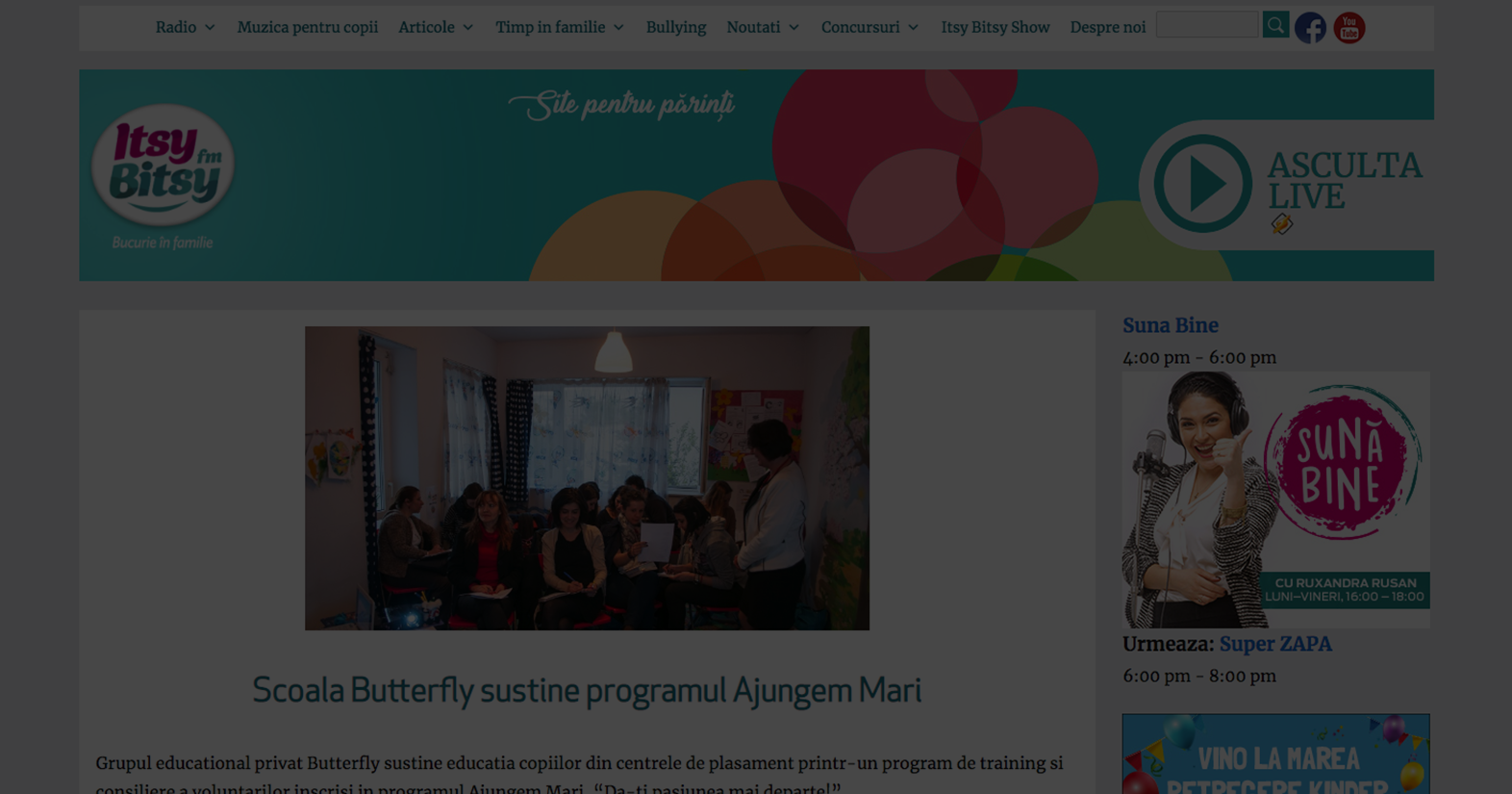 Grupul educational privat Butterfly sustine educatia copiilor